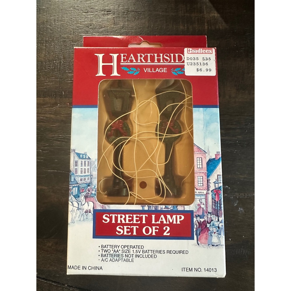 Lemax‎ Hearthside Village Street Lamp Set of 2 Battery Operated Christmas. VGUC